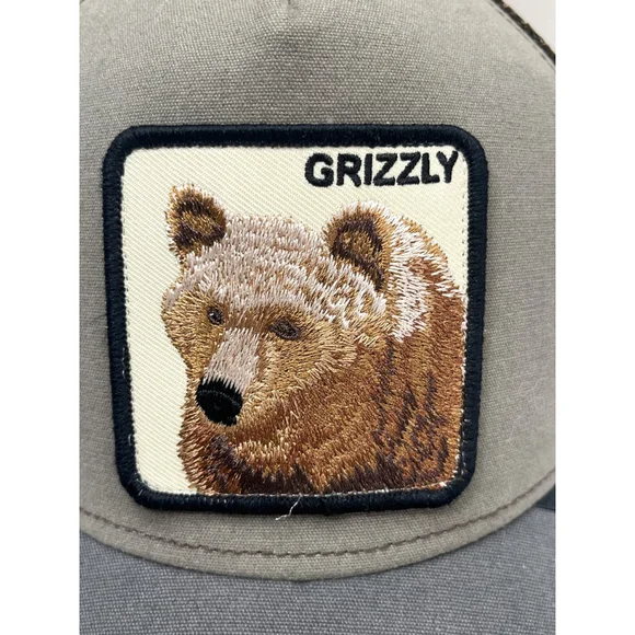 Goorin Bros Animal Farm Hat Snap Back Trucker Grizzly Bear Patch Mens One Size